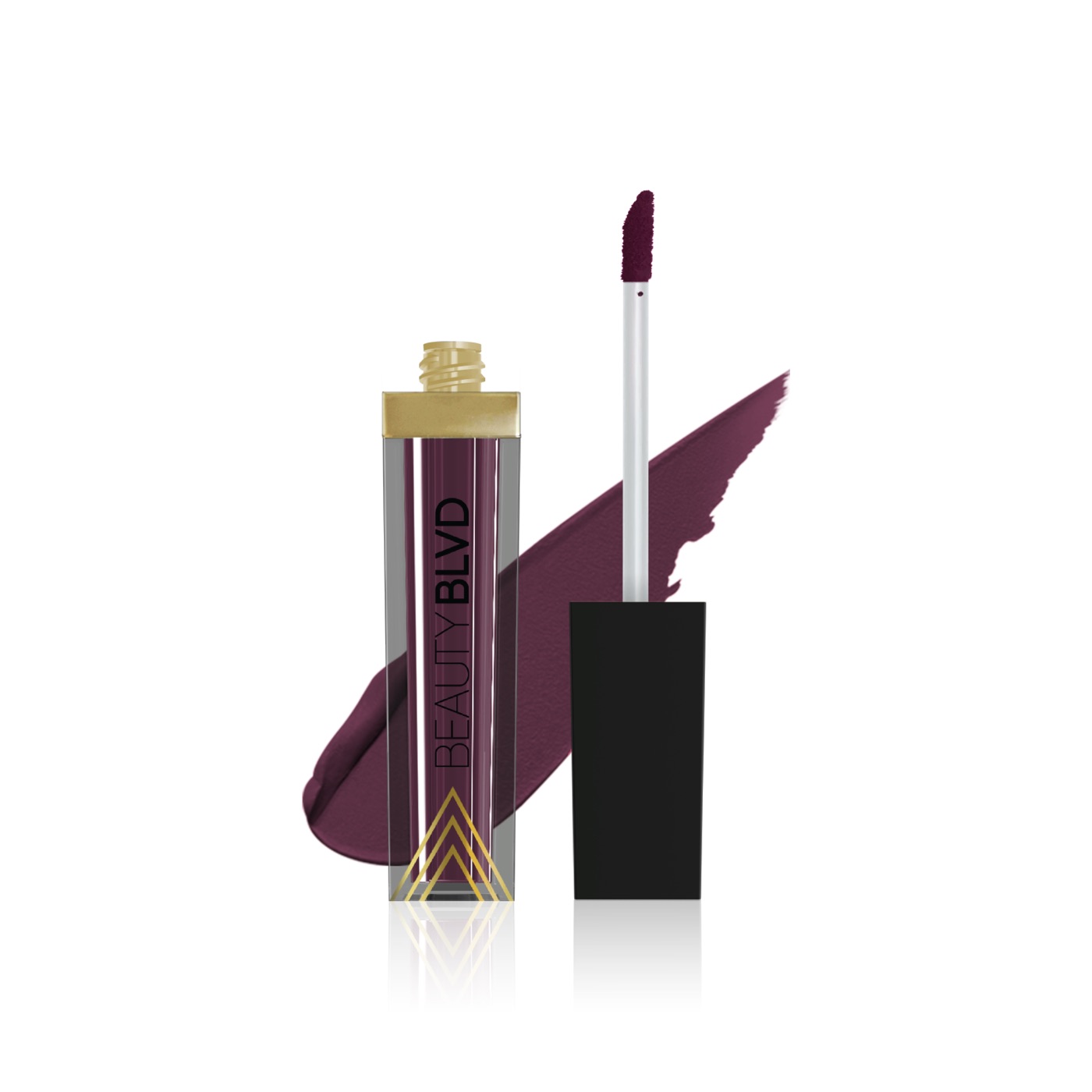 Mattitude Lip Liquid in Poison Junkie, Open Container & Swatch